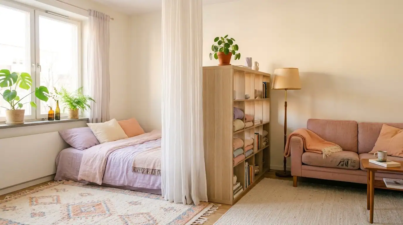 How to split a studio apartment into three rooms