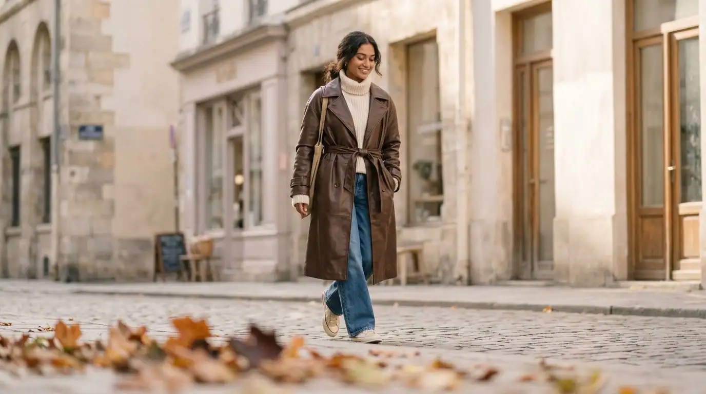 The leather trench is fall's defining coat, and here's how to wear it