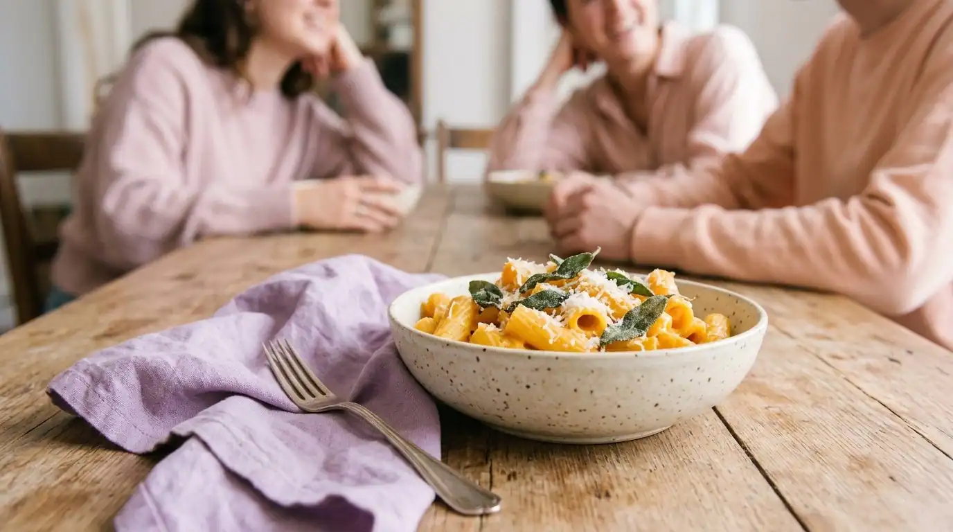 Brown butter pumpkin pasta: a 30-minute dinner for two